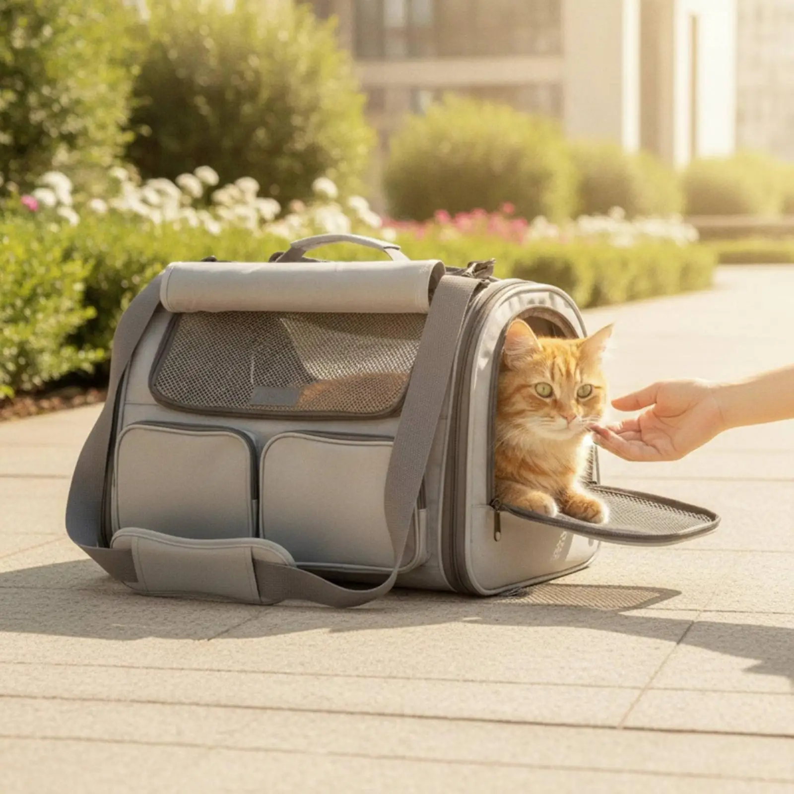 Industrial Container Foldable Pet Bag Soft Dog Carrier Compact Mesh Bag Organizer for Pet Travel Outdoors
