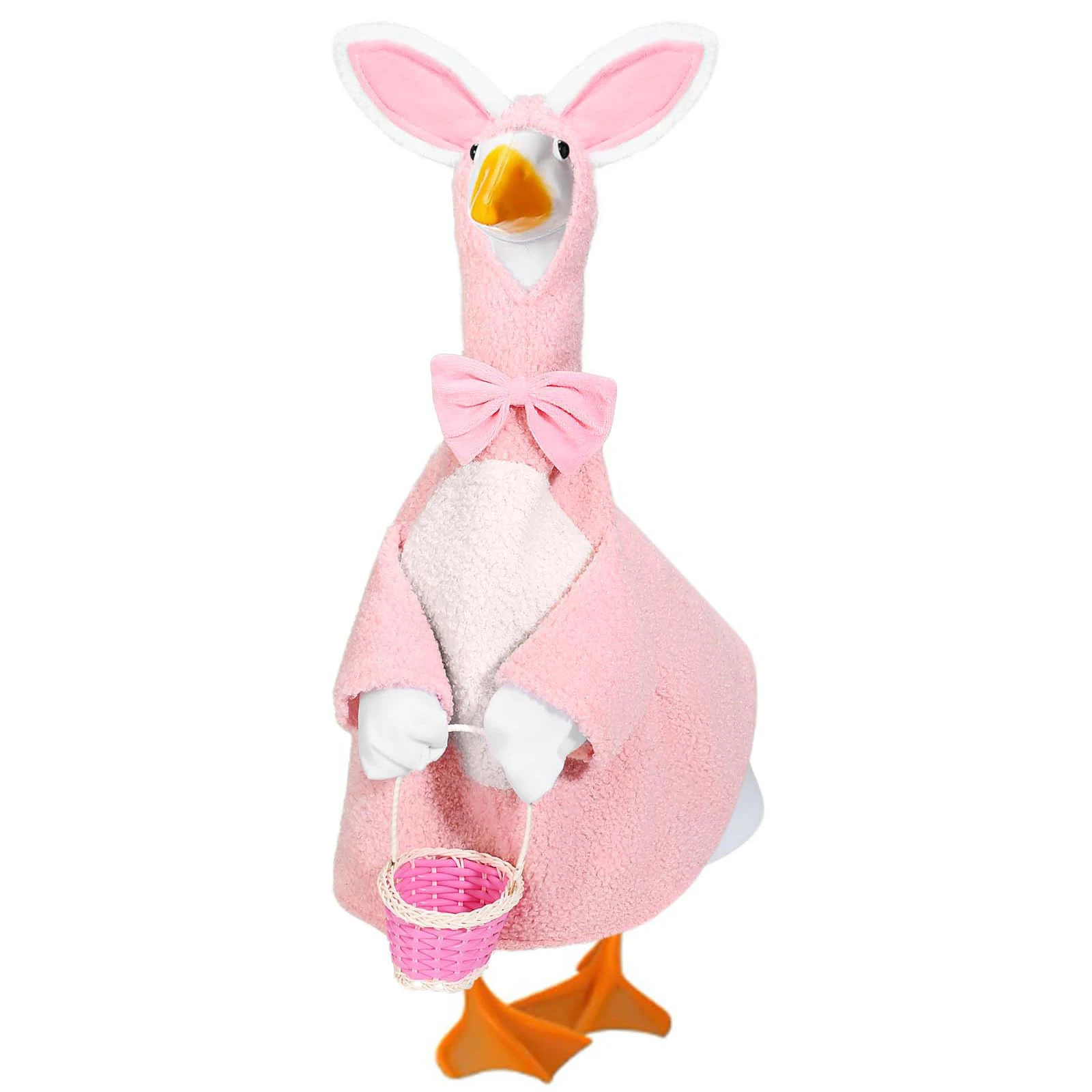 conjunto-de-2-pecas-roupa-fofa-para-ganso-de-pascoa-com-vestido-rosa-de-coelhinho-com-capuz-e-cesta