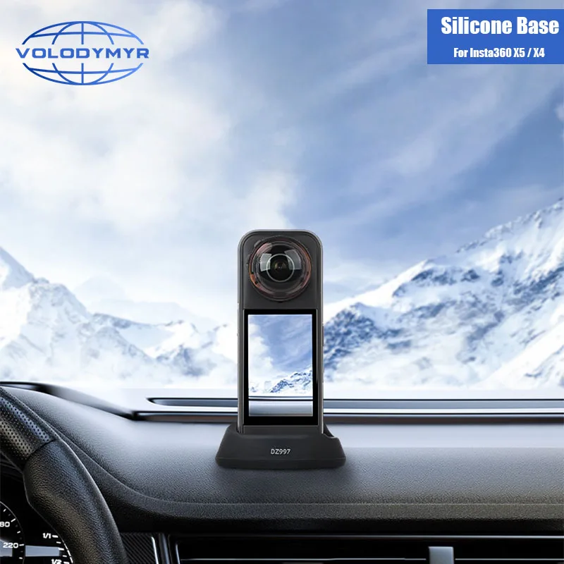 

VOLODYMYR Car Mount Desktop Support Upright Silicone Base Adhesive Bracket for Insta360 X5 Camera for Insta360 X4 Car Version