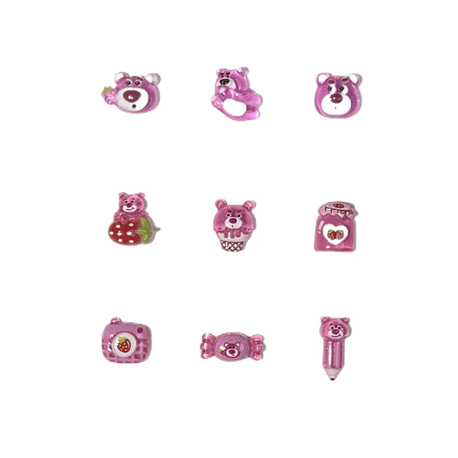 20pcs Disney Lotto การ์ตูนเล็บ Charms สําหรับ DIY เล็บ Kawaii น่ารักเรซิ่นตกแต่งเล็บ