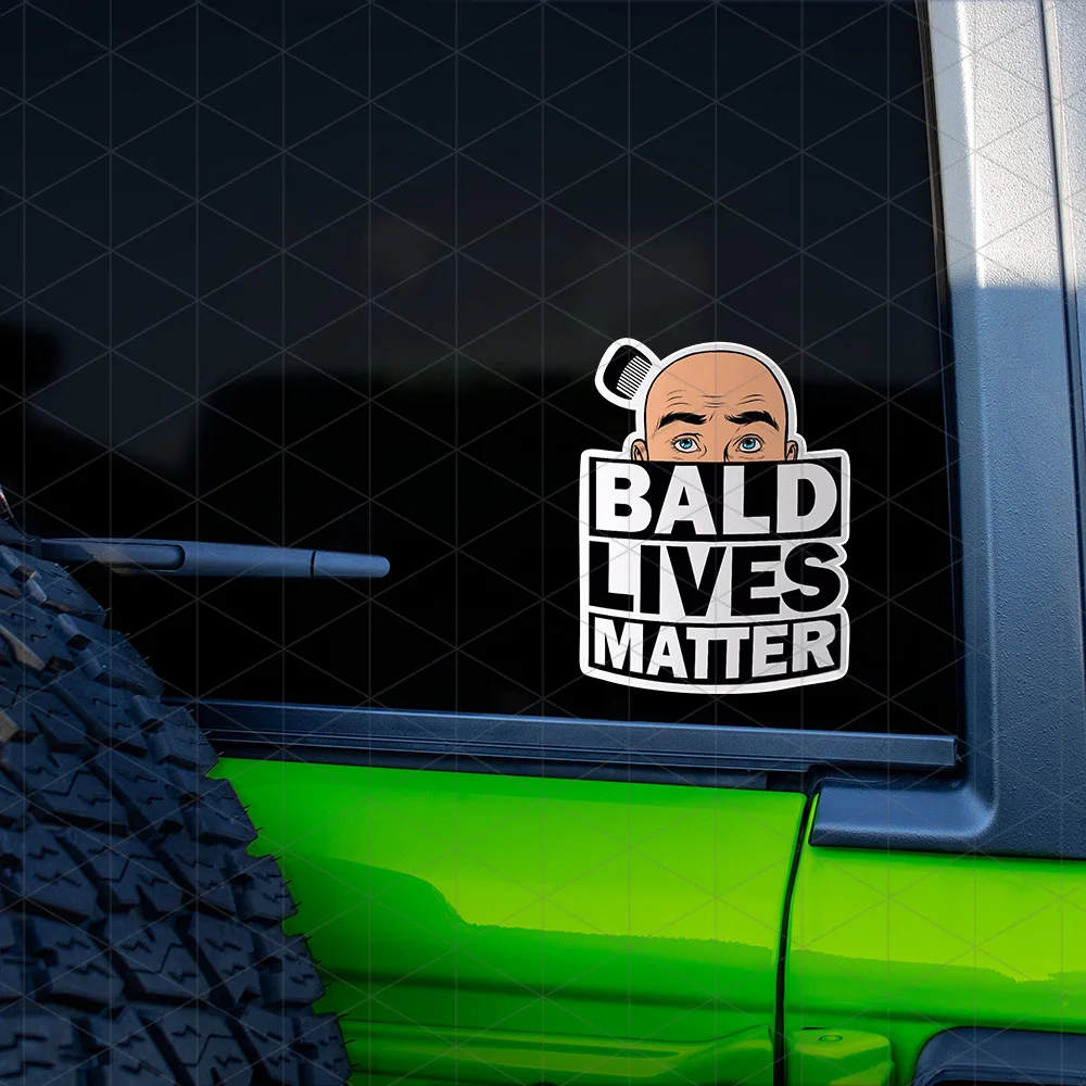 Funny Vinyl Sticker Bald People Deserve Respect, Humorous Decal for Men, Perfect Birthday Father's Day Gift for Car Laptop Bike
