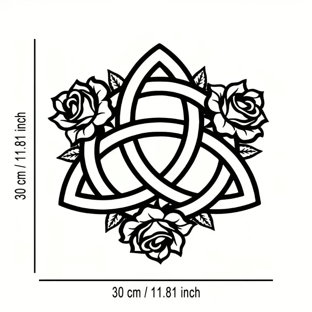 CIFBUY Iron Wall Art Celtic Knot Rose Metal Sign Waterproof For Home Indoor Outdoor Decor Modern Rustic Hanging Plaque Ornament