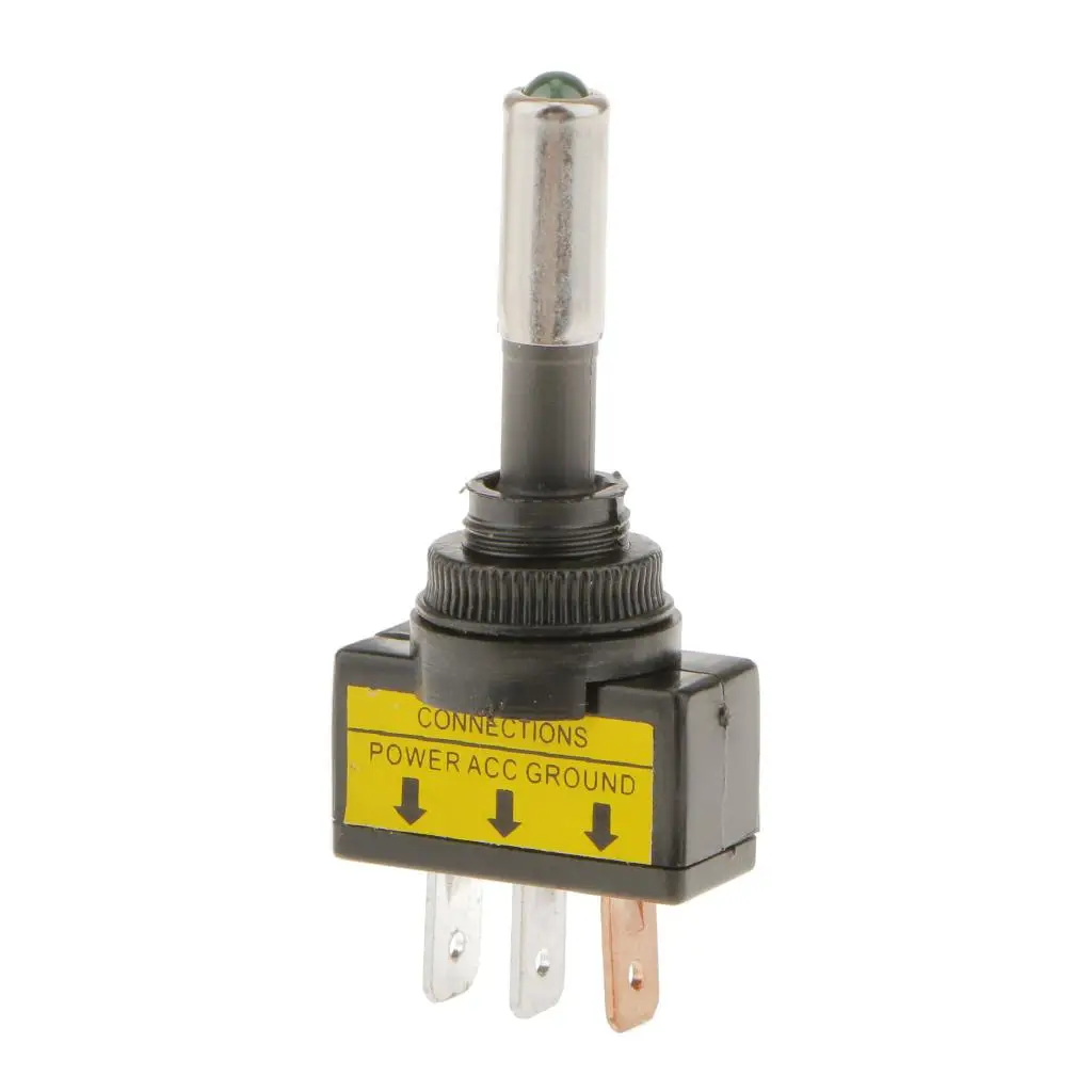Switch Toggle Button Rocker Universal 12V Green LED Power Control for Car RV Boat Critical Lights Chassis