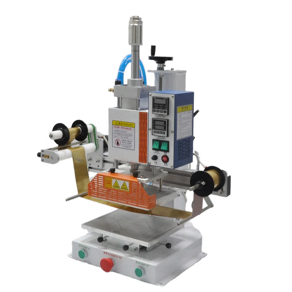 

Автоматическая пневматическая машина для горячего тиснения фольгой для кожаной тиснения бумаги, работы по дереву и пластика - настольная машина для горячего прессования