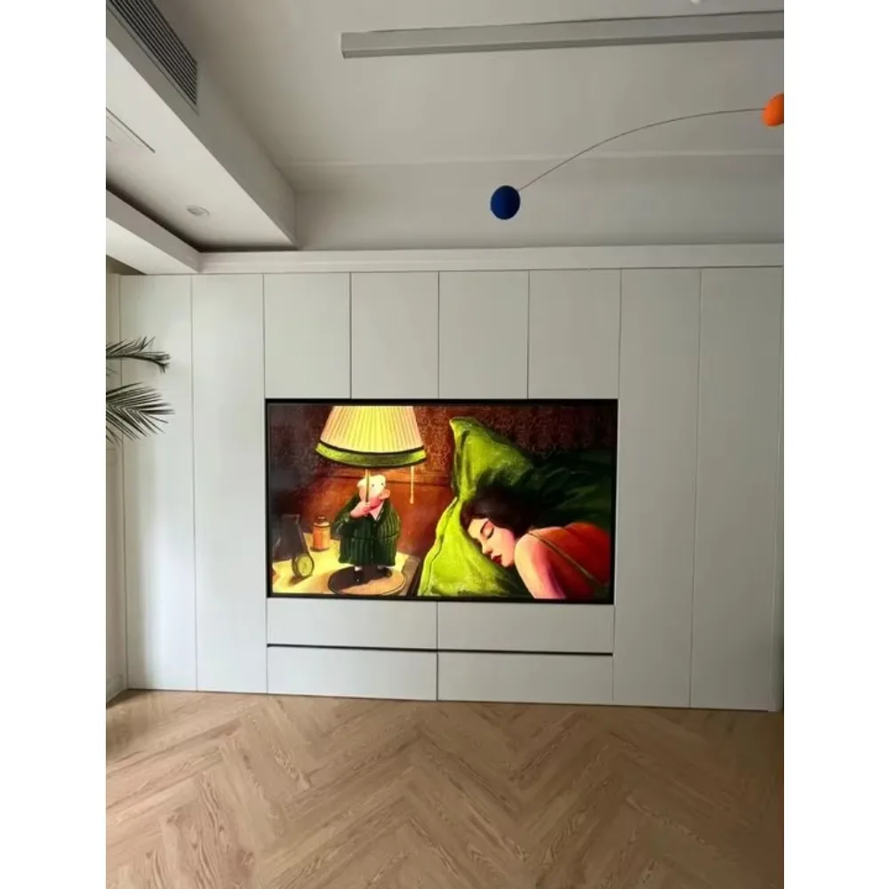 Living Room TV Cabinet Unit Wall Panel Combination Modern Design with LED Living Room Bedroom Tv Cabinet