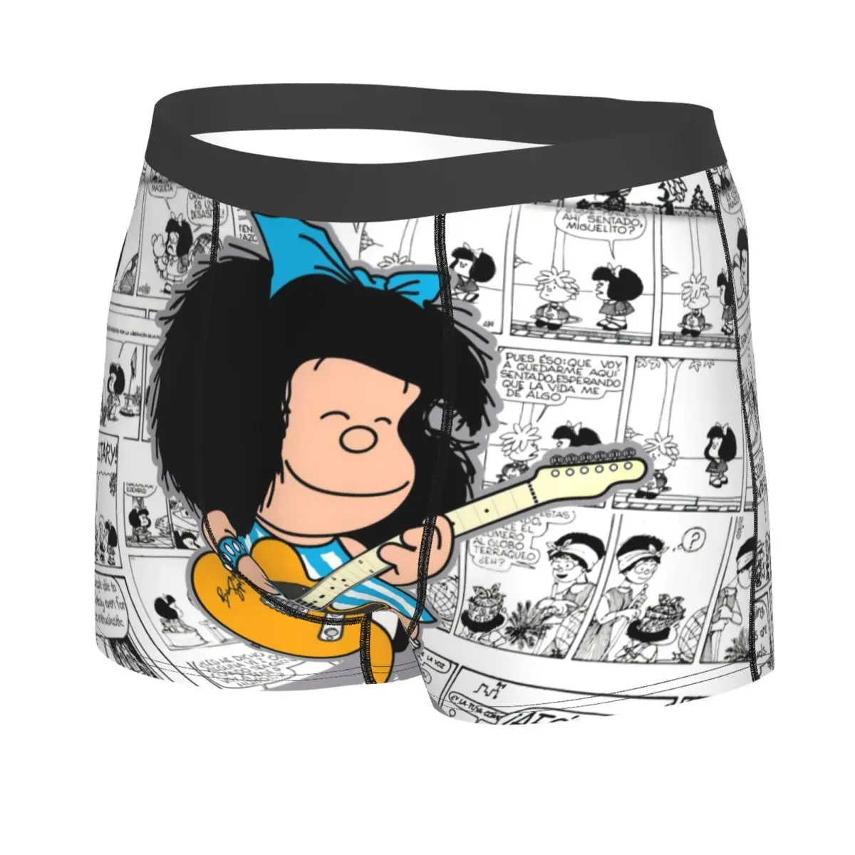 Custom Mafalda Quino Cartoon World Boxers Shorts Men Funny Anime Manga Briefs Underwear Funny Underpants