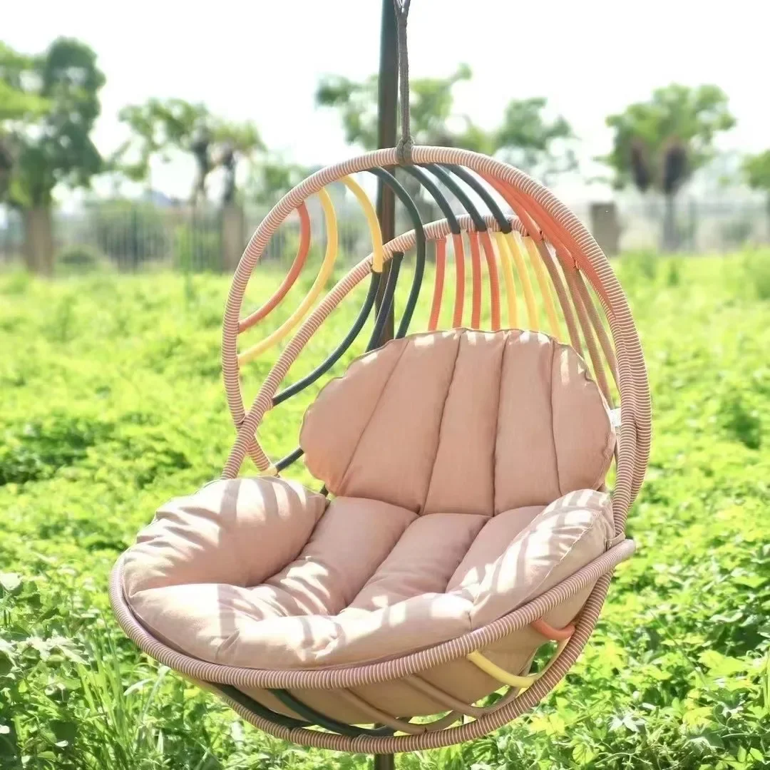 

Furniture garden patio hanging chair beach resort holiday decoration Outdoor aluminum rattan egg swings