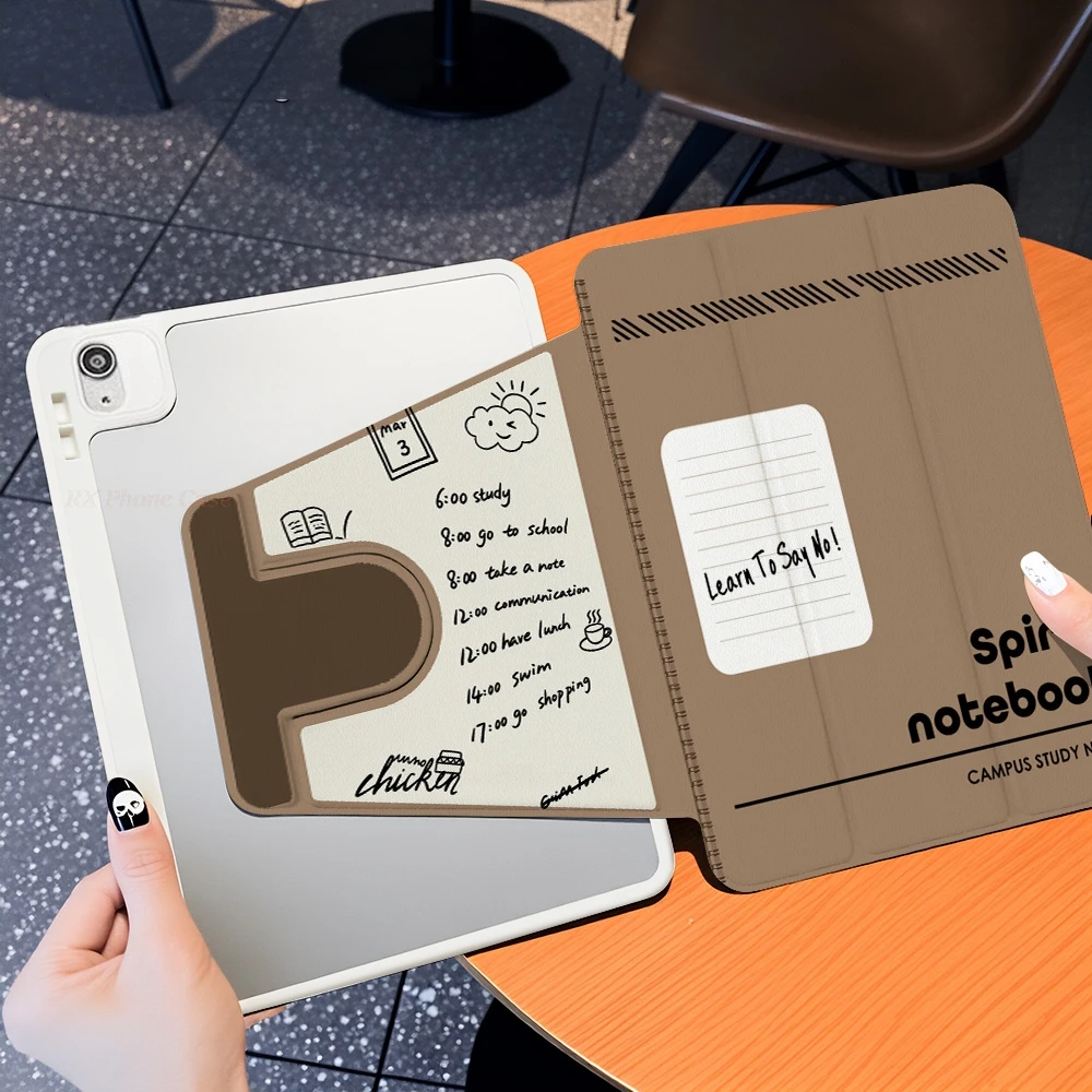 Vintage Notebook Style Table Case For Samsung Tab S9 Plus S9 FE Plus S10 Plus A9 A11 Plus S7 Plus S8 Plus A8 S7 FE S6 Lite Cover