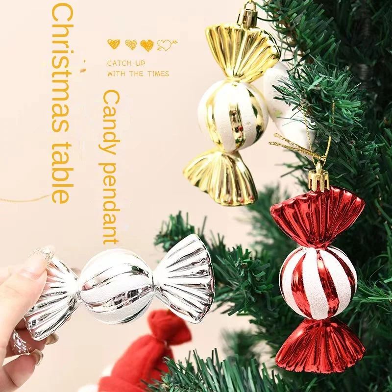 Christmas Candy Pendant Christmas Tree Decoration Electroplated painted Christmas balls Family Gathering Merry Christmas 2024