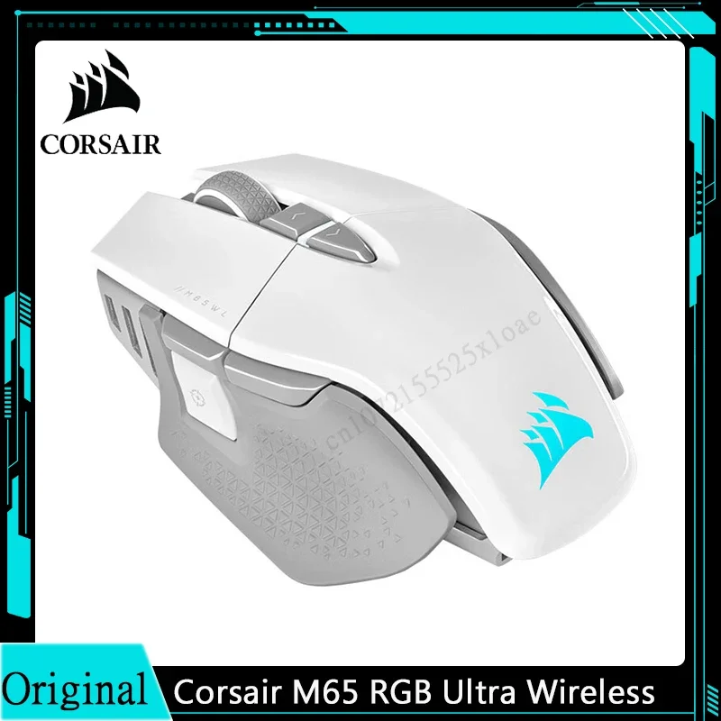 Corsair M65 RGB Ultra Wireless, Tunable FPS Wireless Gaming Mouse Sub-1ms Slipstream Wireless Technology 26,000 DPI -White