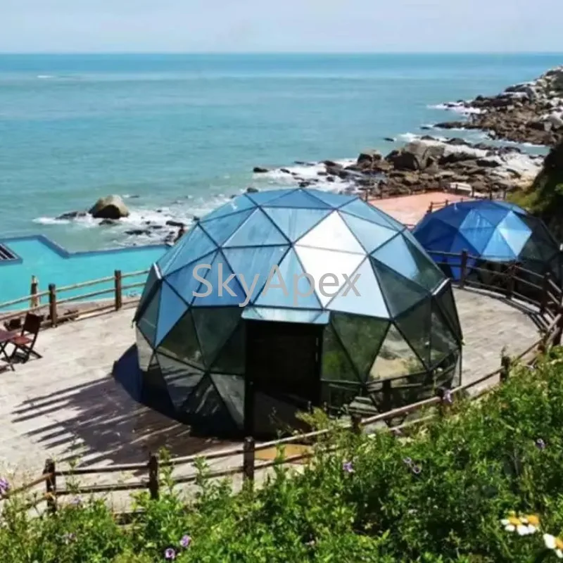 Luxury Soundproof Geodesic Glass Igloo  Dome Tent Waterproof UV Cut Windproof for Outdoor Camping Resort  Garden Glamping Events