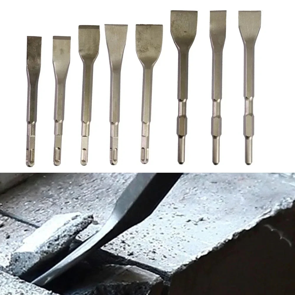 1PC Meißel Bits Platz/Runde Griff Schaft Carbon Stahl Punkt Nut Solarplexus Flache Meißel Bohrer Für Beton ziegel Wand Bohren