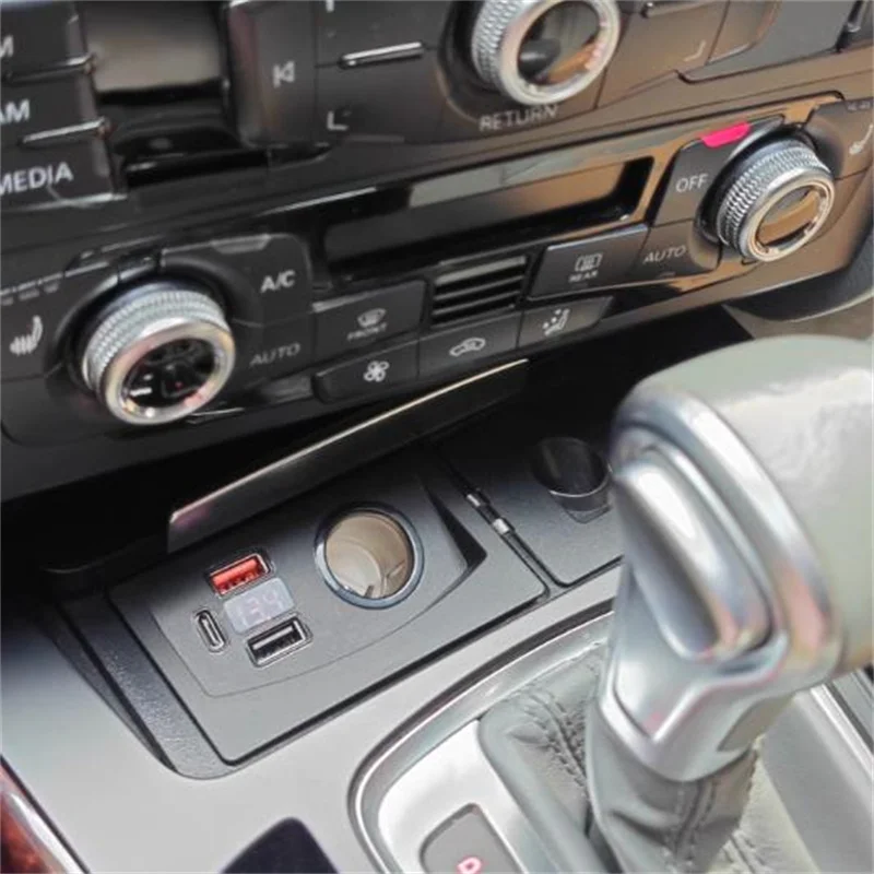 شاحن سيارة USB شحن سريع ولاعة السجائر المقبس الفاصل QC3.0 TypeC لأودي A4 B8 A5 A4 Allroad S4 RS4 Q5 SQ5 8R S5 RS5 #2