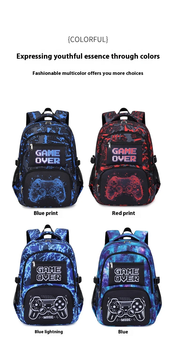 Backpack for Boy with Lunch Bag and Pencil Case 3pcs Boys School Bags for Elementary Student Teen Boys