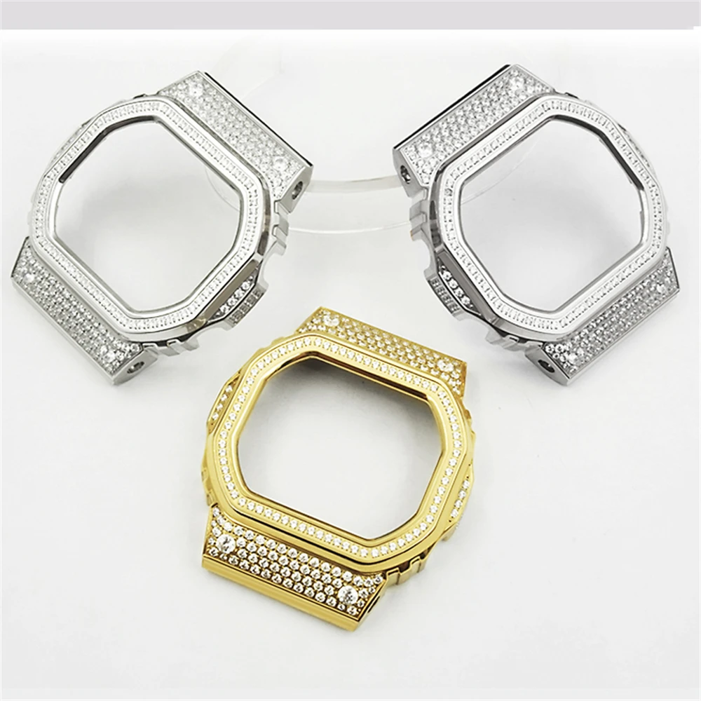 Watch Band Strap For GMW-B5000 Watchband Frame Bezel Bracelet Modified diamond stainless steel watch case accessories