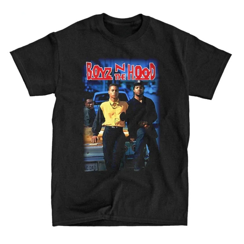 Men's retro Boyz N The Hood Pattern T-shirt summer fashion t-shirt  Boyz N The Hood - Black t Shirt