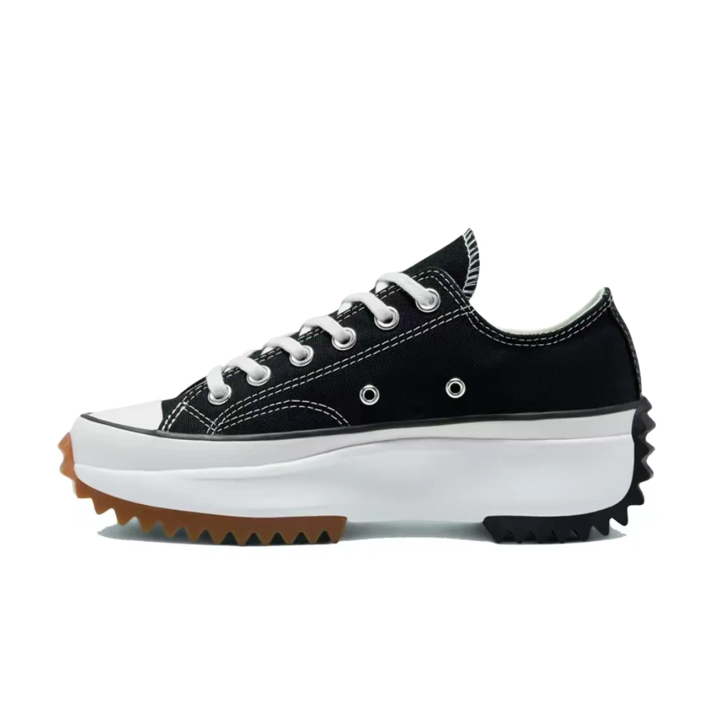 Converse RunStar Hike Low-Top Canvas Sneakers–Black,Round-Toe Lace-Up Design,Non-Slip Outsole,Durable&Comfort Unisex 168816C