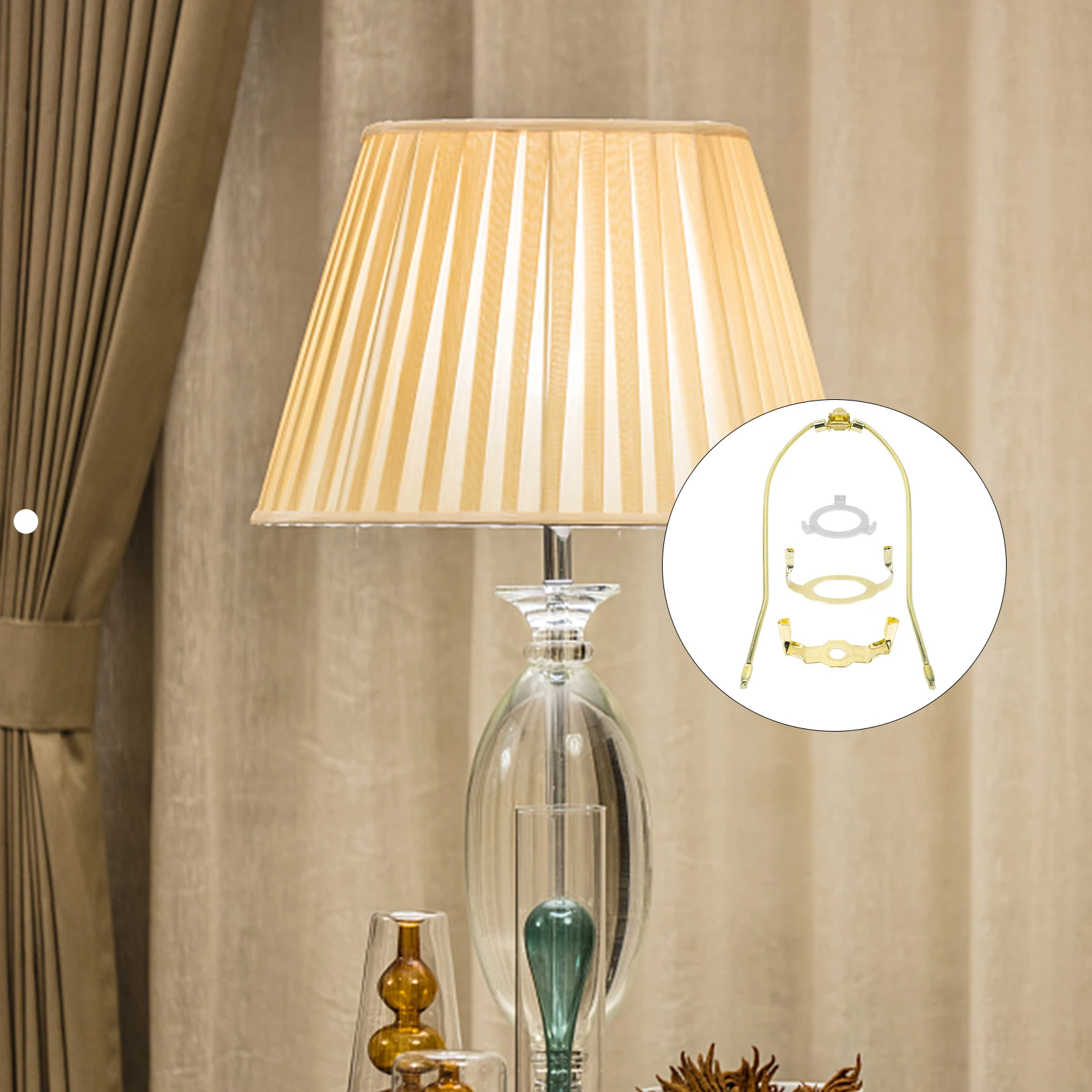 

Iron Lamp Shade Harp Durable Frame Modern Look DIY Kit Easy Install Spider Lampshade Compatible Replacement Parts Accessories