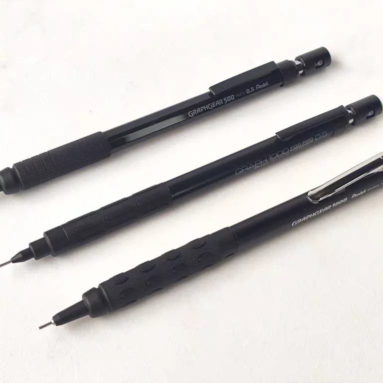 Pentel 60th Anniversary Limited Black GRAPH Mechanical Pencil 0.5mm Metal Drafting Pencil Japanese Stationery