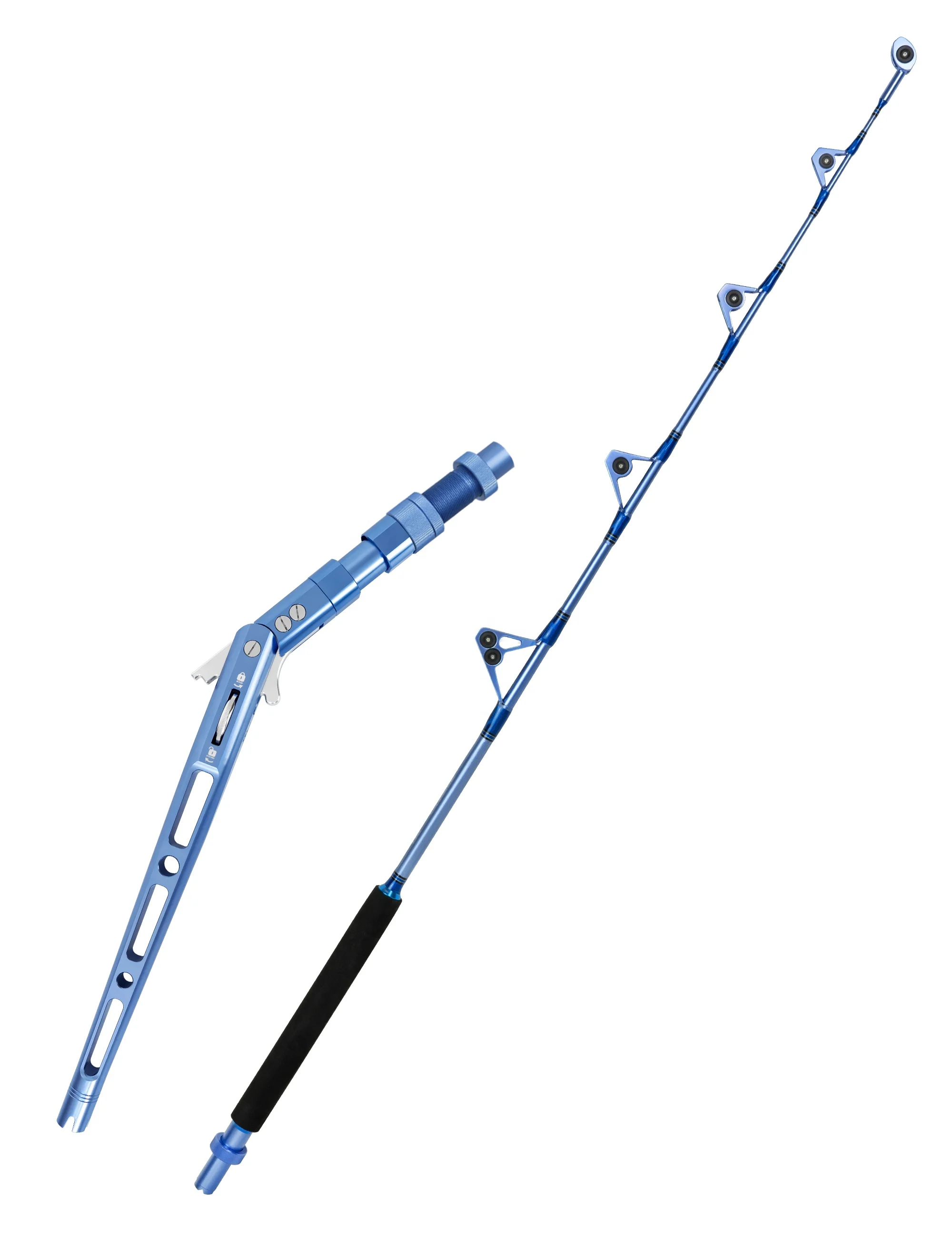 

Offshore Trolling Rod with Adjustable Bent Butt and Roller Guides for Deep Sea Saltwater Fishing