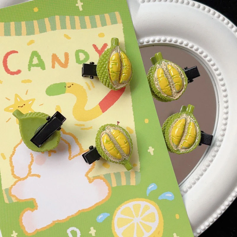 Новый дуриан, креативная личность, милая заколка для волос, имитация еды, заколка для волос, аксессуары для волос, головные уборы, боковой зажим, зажимы в виде утконоса