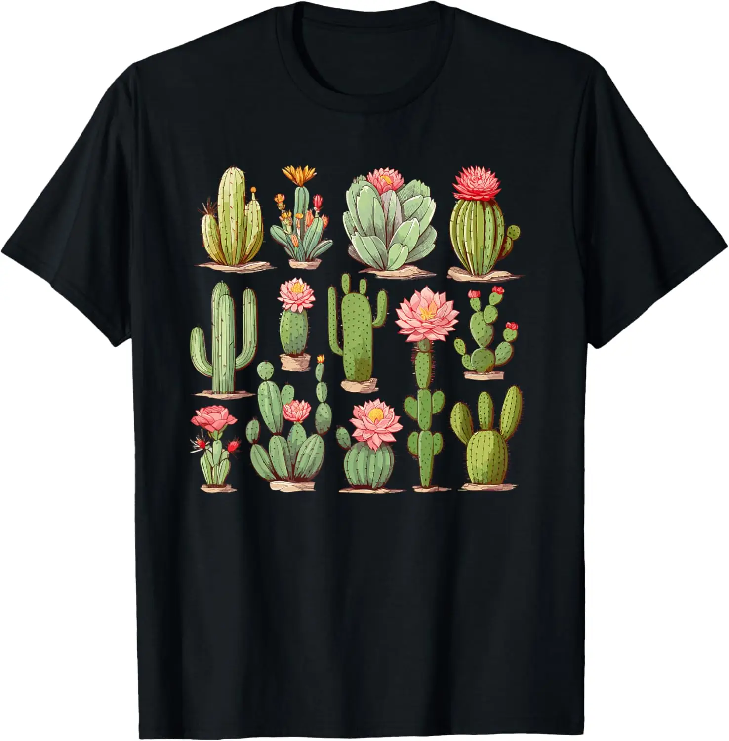 Camiseta con estampado de cactus para mujer, camiseta con diseño Original, regalo, ropa de manga corta Y2K, Top Y2K