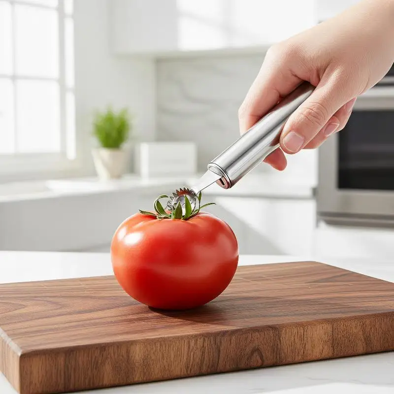 Stainless Steel Tomato Corer Remover Multi-Functional Fruit Huller Tool for Strawberry Cherry Kitchen Food Prep