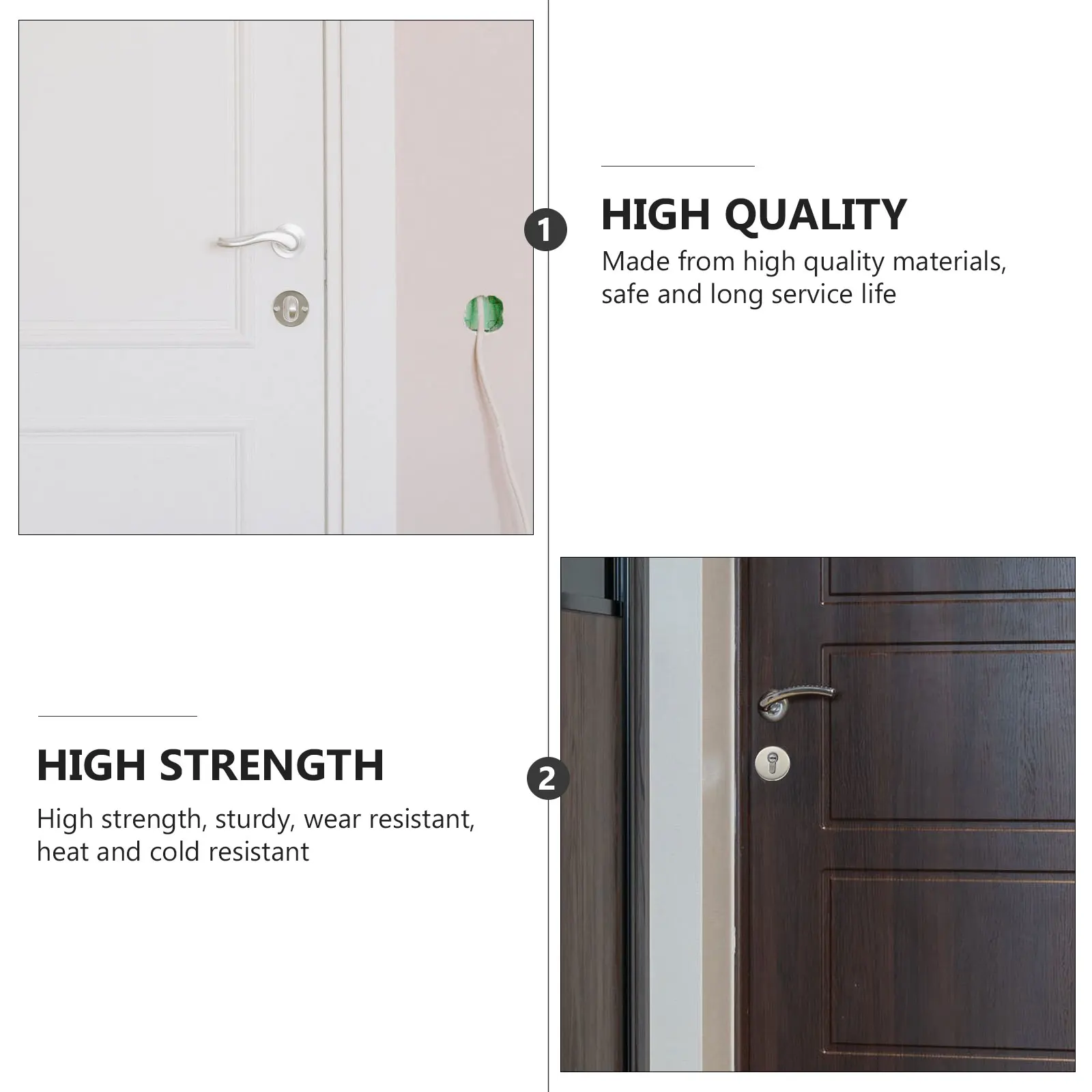 2Sets Lock Core Cover Stainless Steel Keyhole Protector for Door Striker Rust Proof Cold Resistant Decorative Door Accessory