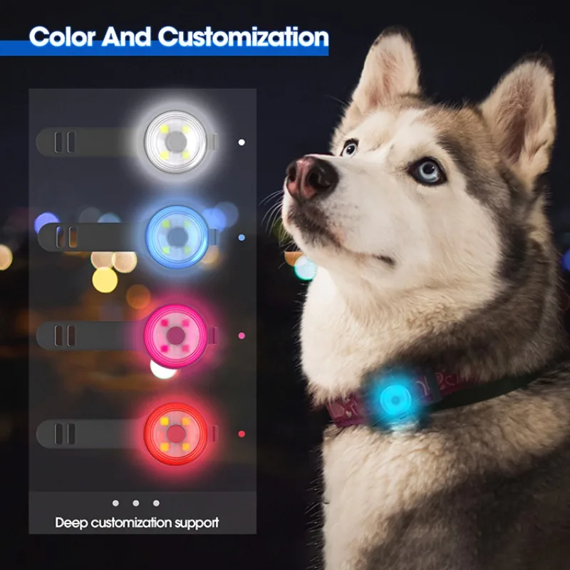 

LED Dog Night Safety Light Anti‑Lost Pendant Glowing Tag for Night Walking Pet Safety Visible Light Small Puppy Dog Cat
