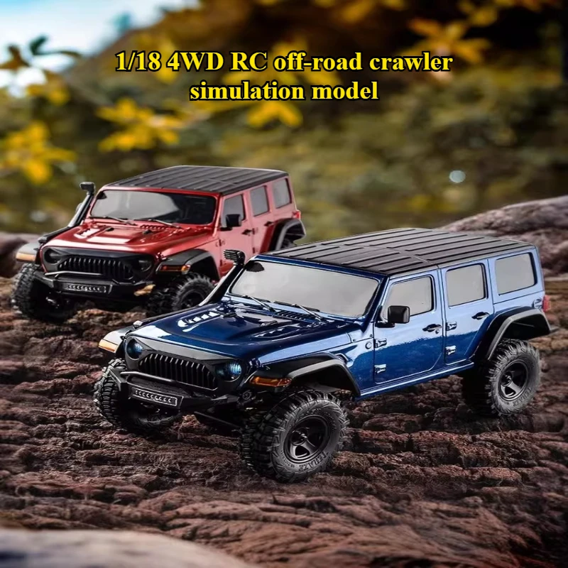 1/18 4WD RC Off-Road Crawler Simulation Model with Anti-Slip Shock Absorption 2.4GHz LED Headlights RTR All-Terrain RC Crawler