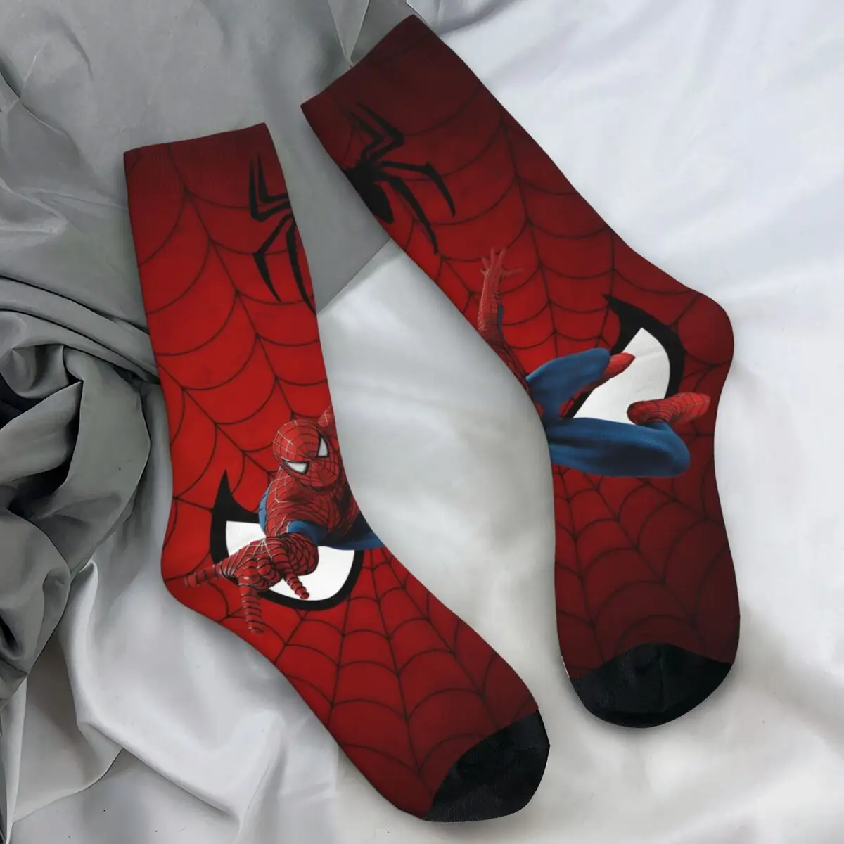 The Amazing Spider-Man Socks Film Retro Stockings Autumn Anti Skid Adults Men Socks Medium Soft Design Running Sports Socks