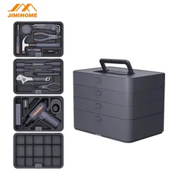 JIMIHOME X-ABCD Multifunctional Maintenance Tool Box Set with Cordless Power Drill for Mechanical and Automotive Repairs