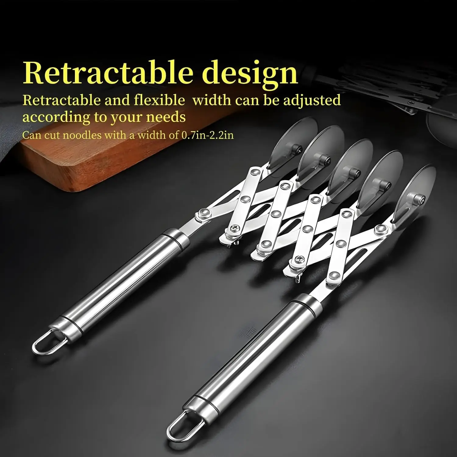 3/5/7 عجلة المعجنات القاطع مع مقبض الفولاذ المقاوم للصدأ قاطع مزدوج قابل للتعديل البيتزا القطاعة كوكي مقسم قاطع العجائن الأسطوانة