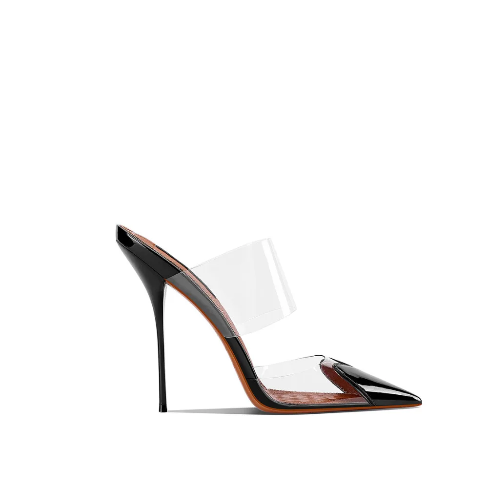 Spring Summer New Women Sexy Sheer Paneled Pointed Toe Thin Heel High Heels Nude Color Elegant Closed Toe Pumps