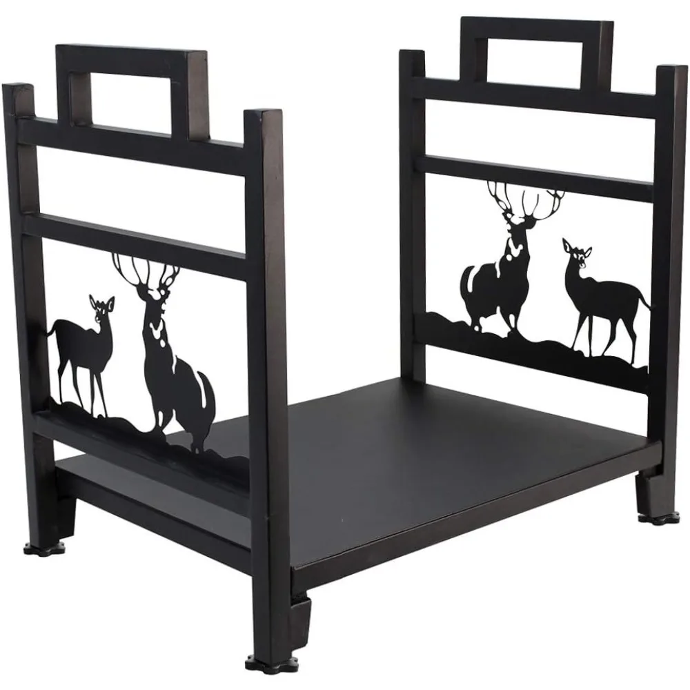 

Полка для дров, стеллаж для хранения дров из кованого железа, подходит для каминов и внутренних печей - безвинтовая установка.