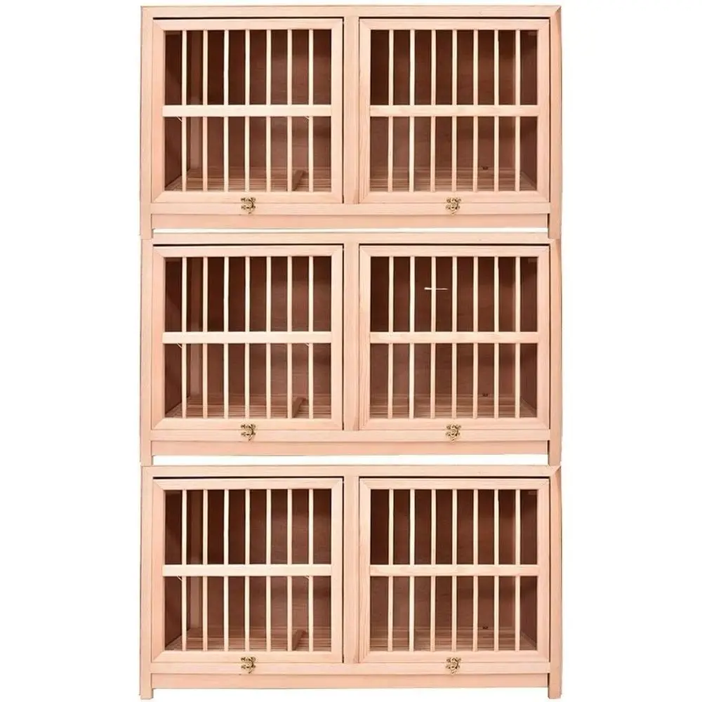Solid Wood Bird Cage Set with Turn-up Door, Brown, 70x40x40 cm for Nesting and Racing Homing Pigeons