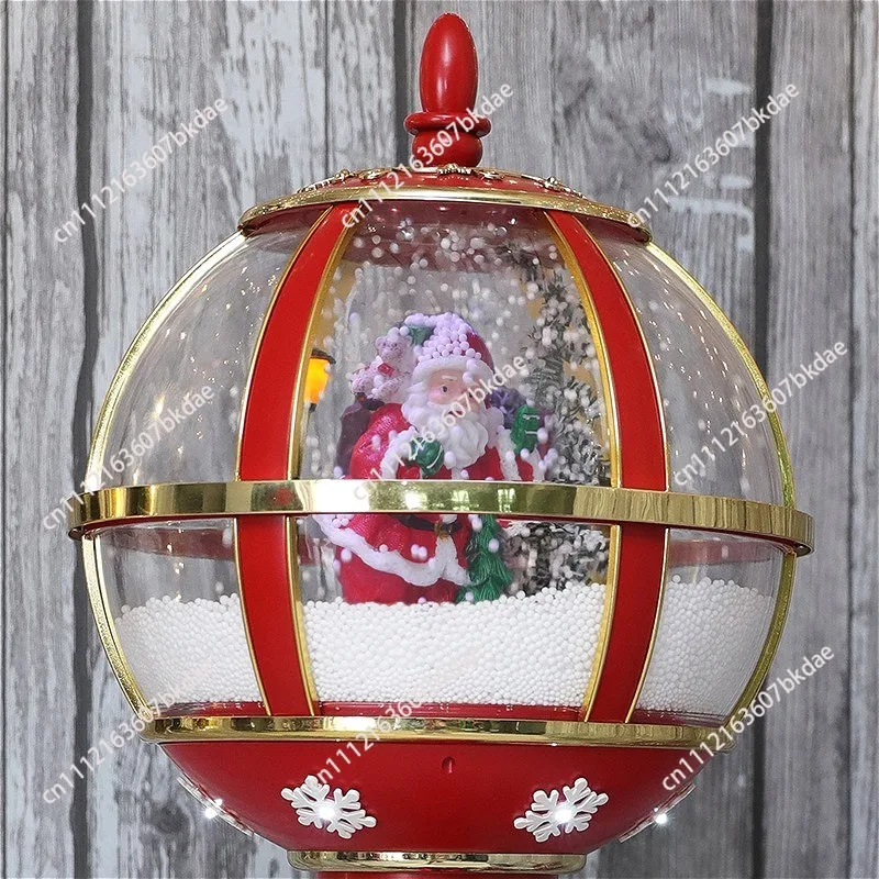 Christmas Musical Snow Street Lamp Festive Falling‑Snow Decoration Prop For Household Living Room Shopping Mall And Hotel