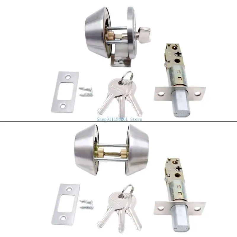 

H05E Invisible Door Lock Antitheft Safe Lock Exterior Door Knobs with Lock & Keys