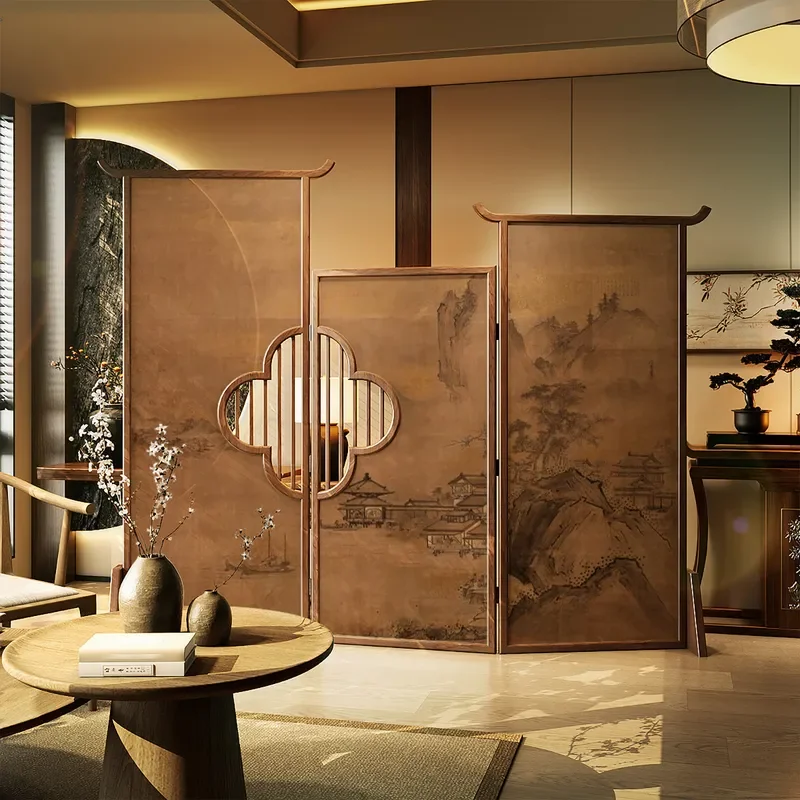 for Song Style Aesthetics Classical Landscape Chinese Screen Partition Entry Living Room Mobile Folding Tea Room Hotel