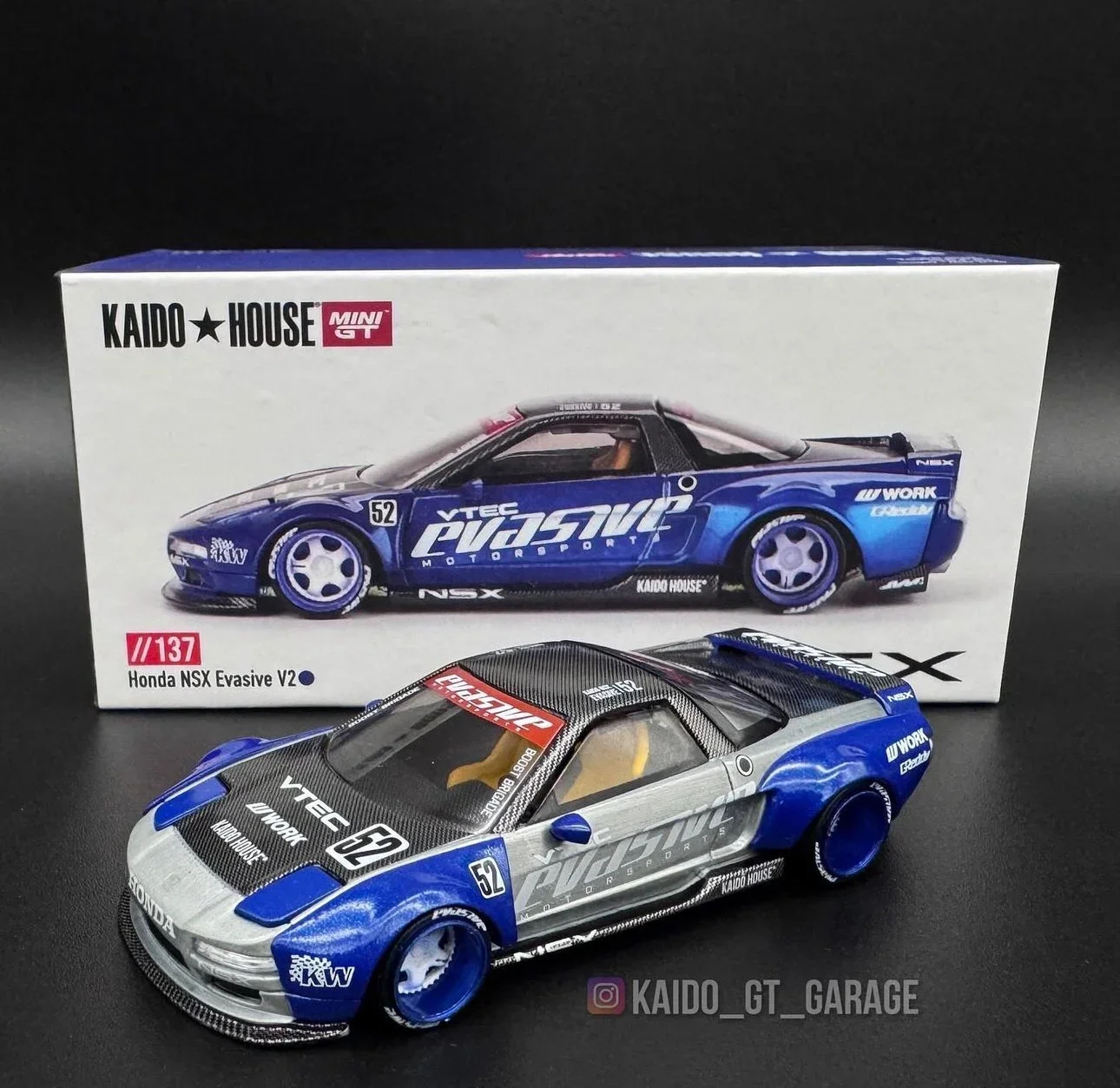 TSM MINIGT KAIDO HOUSE 1:64 #137 Honda NSX Evasive open-cover flip light alloy car model Collection gift