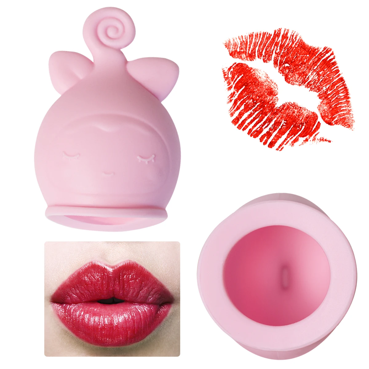Lip Plumper Device for Fuller Lips - 1pc Cute Fish Mouth Shaped Silicone Lip Plumping Tool Sexy Lip Mouth