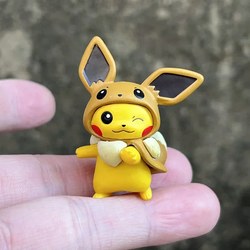 Genuine Anime Pokemon Gashapon Capsule Toy Pikachu Eevee Psyduck Piplup Slowpoke Figures Doll Figures Model Ornaments Kids Gifts