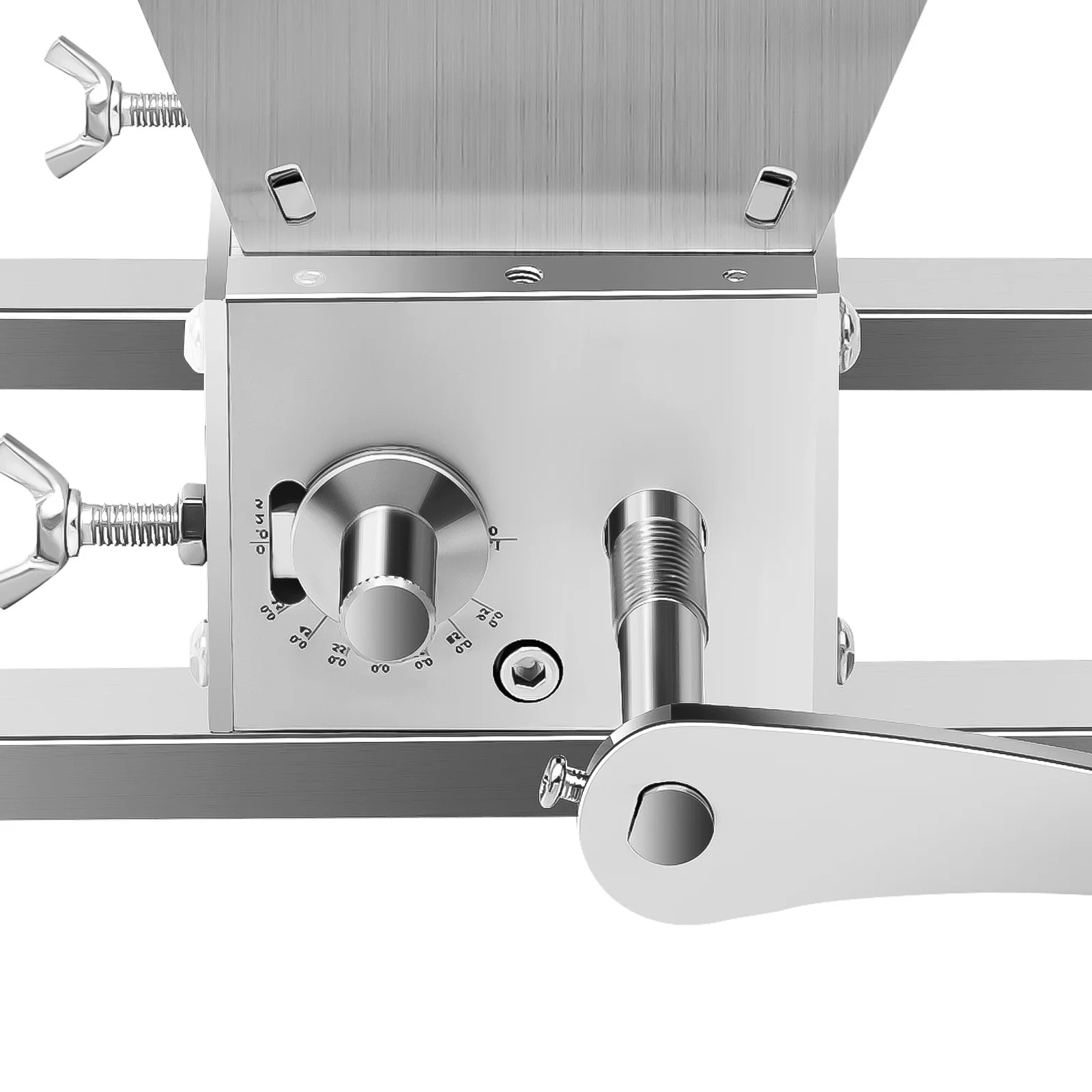 4L Getreidemühle mit Trichter, Edelstahlwalzenmühle, einstellbarer Abstand 0,1-2,5 mm, manuell oder mit Bohrmaschine bedienbar, für Hausbrauen von Gerste – Detail 15