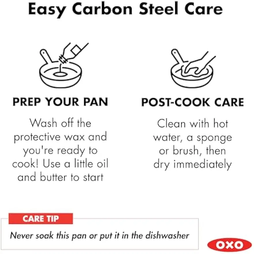 12" Carbon Steel Wok Pan with Removable Handle, Oven Safe to 660°F, Works on Induction Stovetops