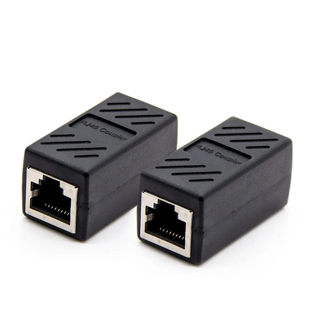 2Pcs Network Connector Reliable Rj45 Female to Female Coupler Ethernet Cable Extension Lan Adapter Rj45 Coupler