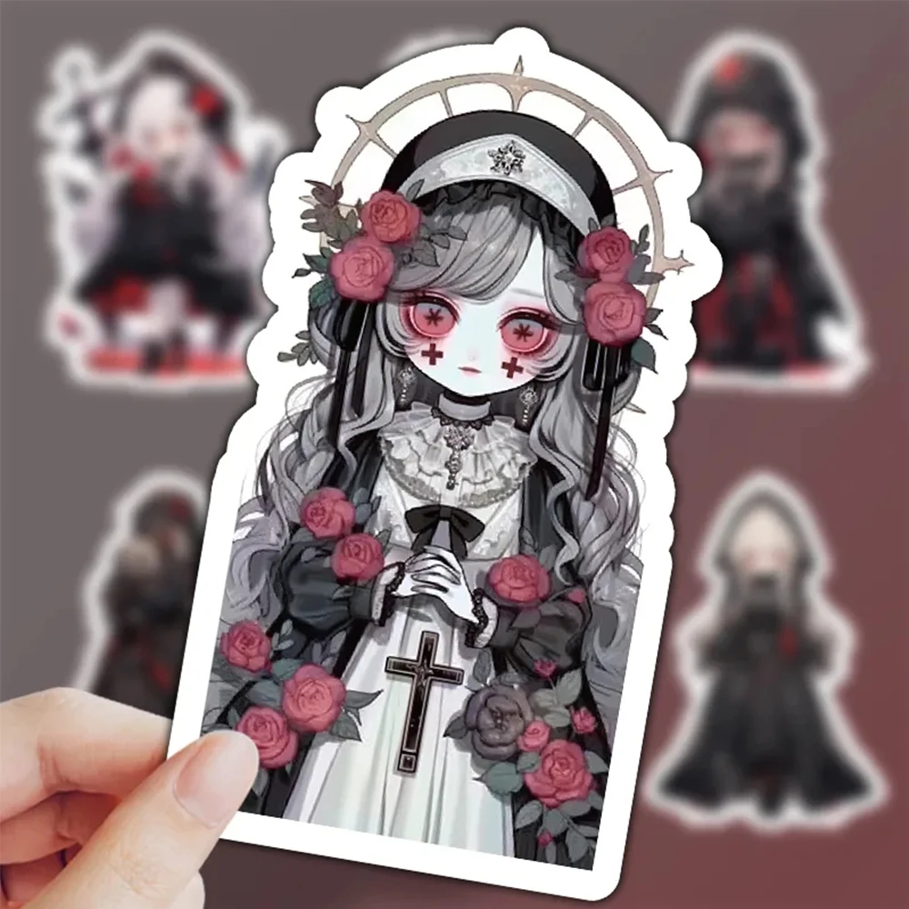 10/30/50pcs Goth Loli Witch Graffiti Stickers per Laptop Skateboard Laptop Waterproof Horror Rose Anime Girl Sticker decalcomanie Toys