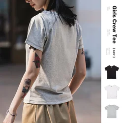 Maden Women’s 100% Cotton Crewneck Short-Sleeve T-Shirt Soft Breathable Basic Tee for Daily Wear All-Season Layering