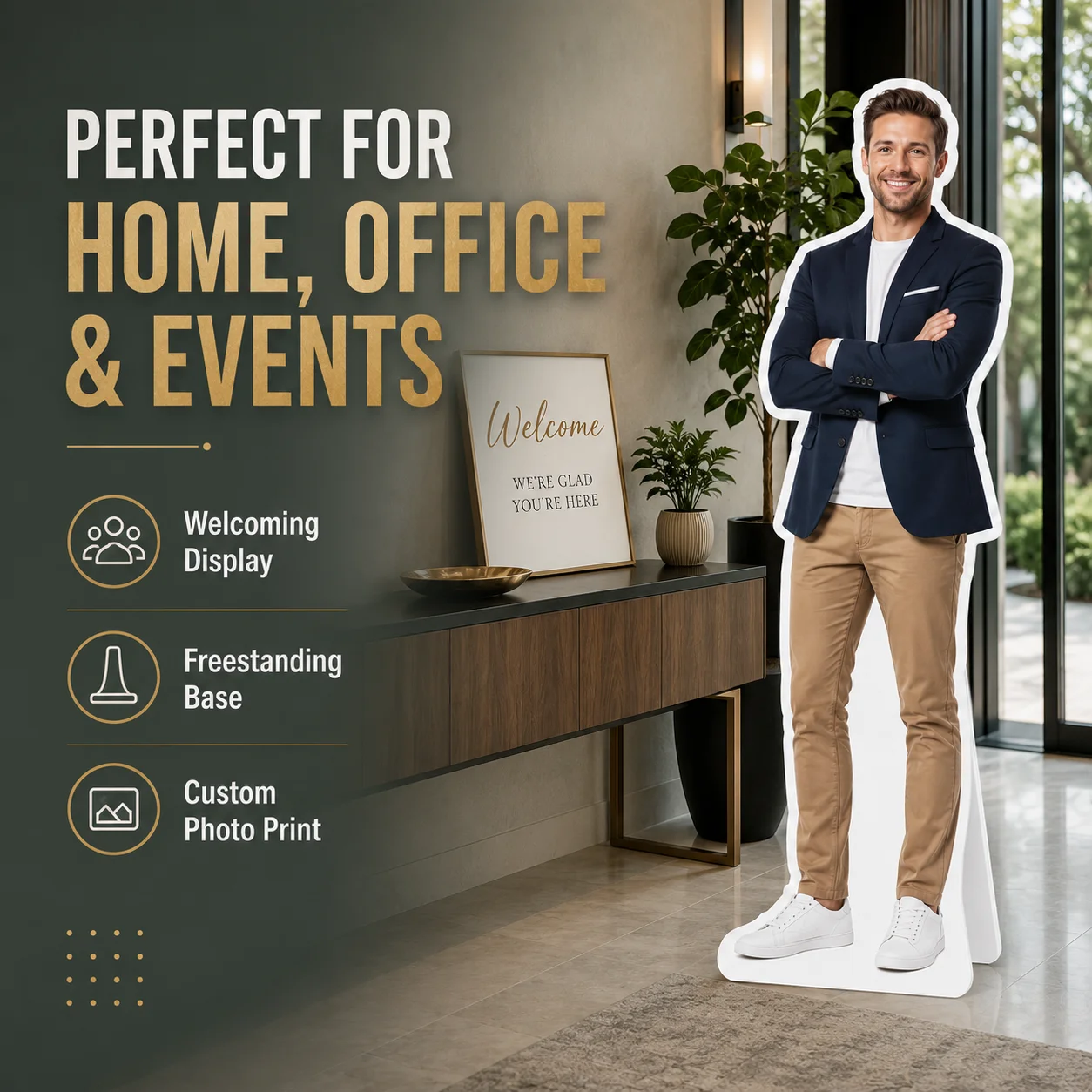 1 Stück Personalisierter Ganzkörper-Standee, Maßgefertigter Lebensgroßer Foto-Aufsteller für Geburtstag Hochzeit Weihnachten Heim-Dekoration Display – Detail 3
