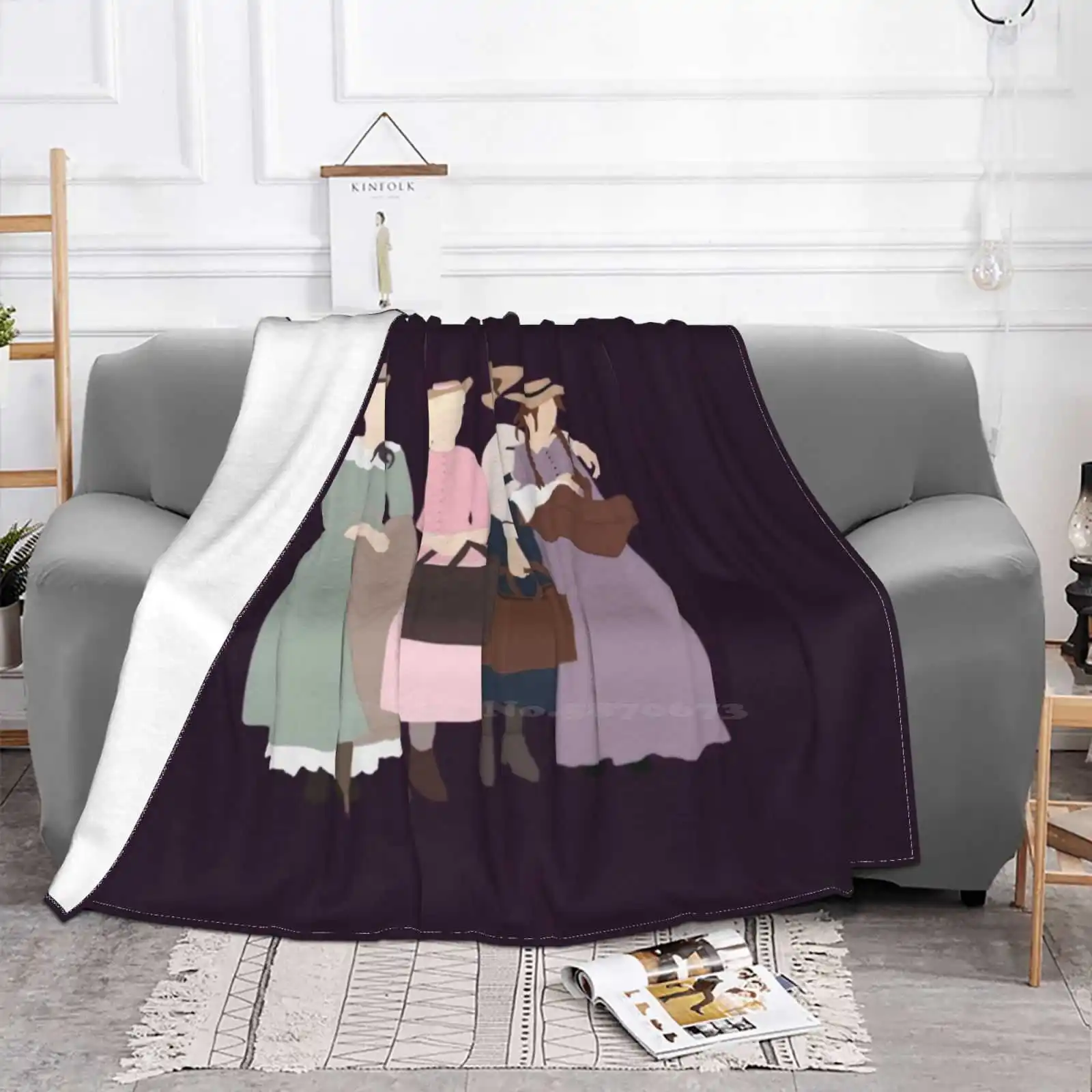 Little March Girls Hot Sale Printing High Qiality Warm Flannel Blanket Little Women 2019 Little Women Louisa May Alcott Meg