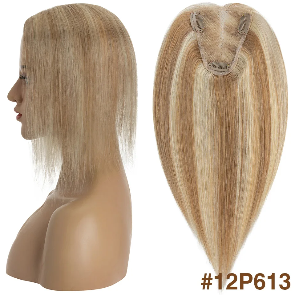 TESS Hand Single Knot Haar Topper 8x10cm Frauen Topper Naturhaar Perücke Clip In Echthaar Extensions Spitze Haarteil Ersatz – Detail 11